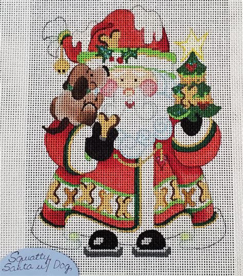 winking santa needlepoint canvas