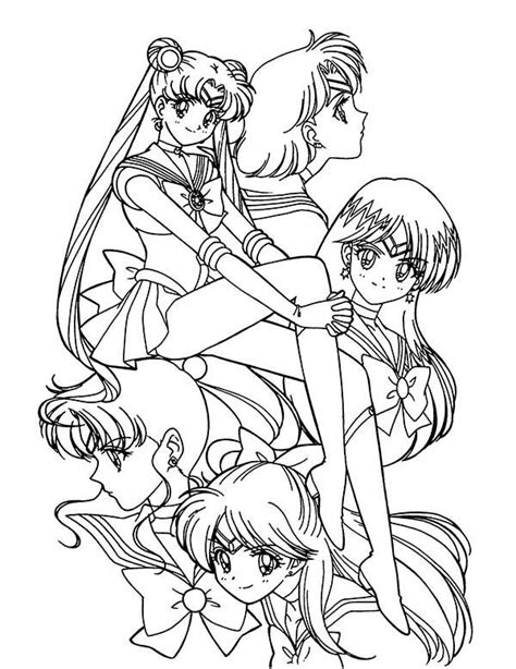 Sailor Soldier Who Protect The Earth Sailor Moon Coloring Page Color