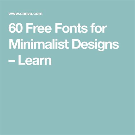 60 Free Fonts For Minimalist Designs Learn Free Minimalist Fonts