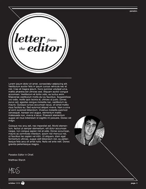 Paradox Magazine Letter From The Editor Editors Letter Book Design