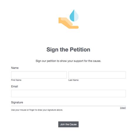 Online Petition Form Template Collect Signatures Formstack