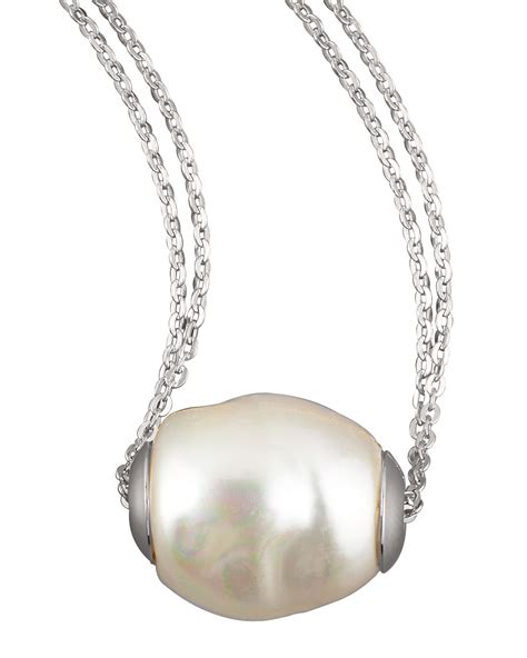 Majorica Baroque Pearl Pendant Necklace White Neiman Marcus