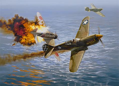 Dogfight At Oro Bay By Jack Fellows In 2020 Aviation Art Airplane