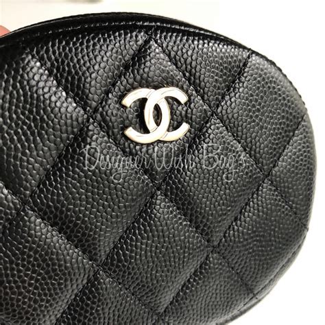 Chanel Round Coin Purse Black Designer Wishbags