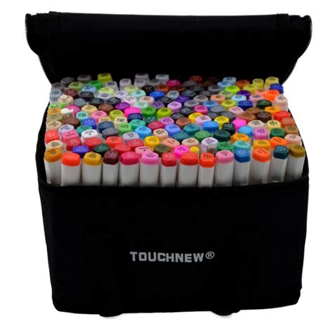 Маркеры для скетчинга двусторонние TOUCHNEW 168 цветов, в ПВХ-сумке на молнии - купить маркер по ...