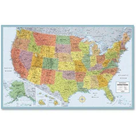 Rand Mcnally M Series Full Color Laminated United States Wall Map 50