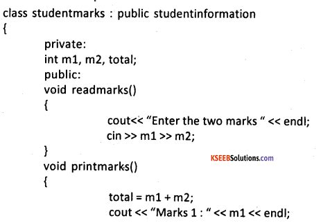 Nd Puc Computer Science Question Bank Chapter Inheritance Kseeb