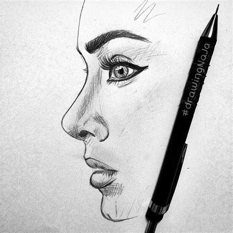 Side Profile Face Sketch At Explore Collection Of