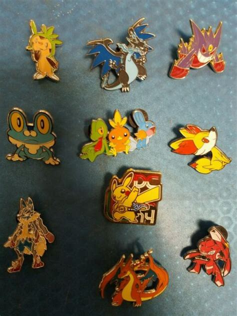 Pokemon Collector Pins Pin 10 Piece Set Mega Charizard Pikachu Lucario Lot For Sale Online Ebay