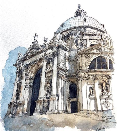 Watercolor Paintings Of International Architecture By Artist With