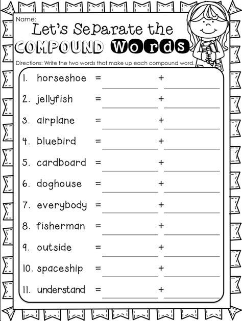 English Worksheet For Grade 2 Compound Words Worksheet