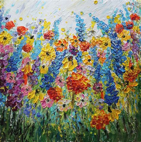 Wildflowers Of Texas Bluebonnet Indian Paintbrush Original Oil Painting