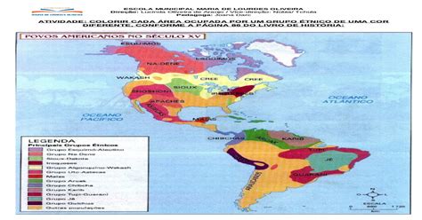 Mapa De Povos Da América Colorir