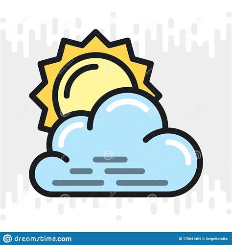 Partly Cloudy Or Partially Cloudy Icon For Weather Forecast Application