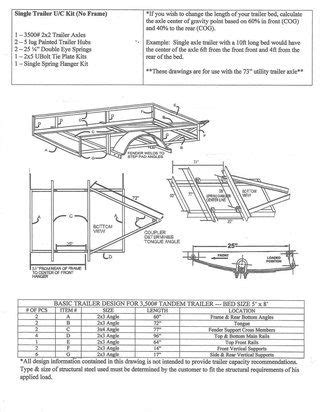 Single Axle Undercarriage Trailer Kit Diagram Trailer Kits Trailer