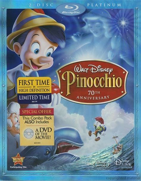 Pinocchio 70th Anniversary Platinum Edition Blu Ray 1940 Dvd Empire