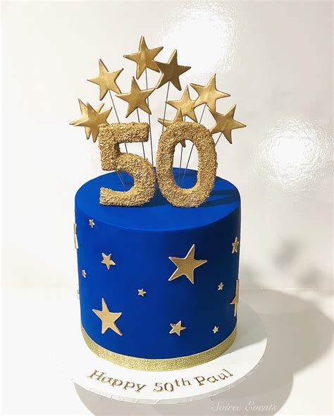 navy and gold shooting star cake soiree
