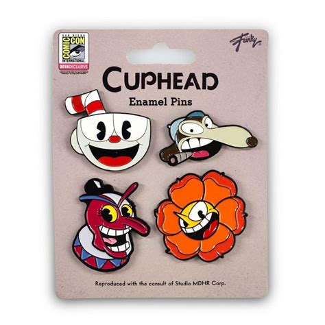 Just Funky Cuphead Collectibles Exclusive Cuphead Enamel Pin Set