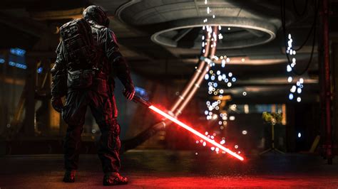 Star Wars Battlefront Soldier With Lightsaber Uhd 4k Wallpaper Pixelz