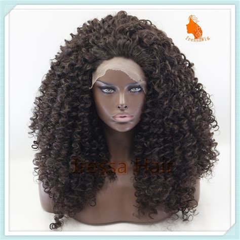 Curly Synthetic Lace Front Wigs Dark Brown Curly Wigs Glueless Futura