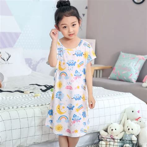 Girls Short Sleeved Nightdress Childrens Party Princess Nightgown New