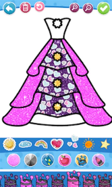 Glitter Dress Coloring And Drawing Book For Kids For Android Download