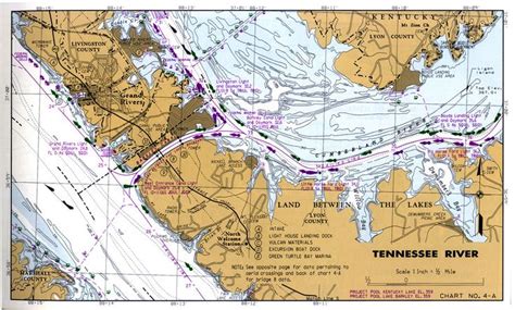 Tennessee River Navigation Charts Of Kentucky Lake Lake Barkley Navigation Chart Tennessee