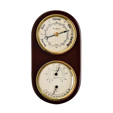 Weather Station Barometer Thermometer Quality Instrument Gold Coloured
