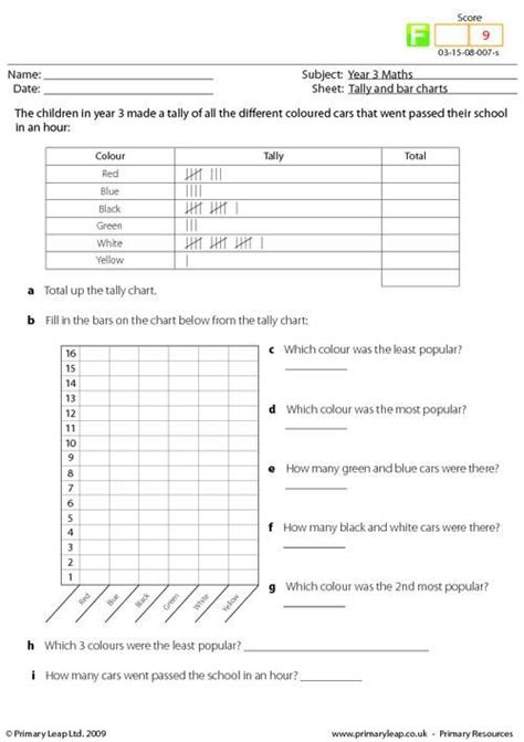 Tally Charts Worksheet