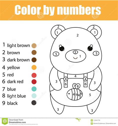 You may also look for a few pictures that related to preschool worksheets for toddlers age 2 by scroll because of selection on below this picture. Children Educational Game. Coloring Page With Cute Bear. Color By Numbers, Printable Activity ...