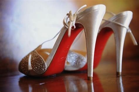 Christyng.com | top artist page. Ivory with Crystals Christian Louboutin Wedding Shoes