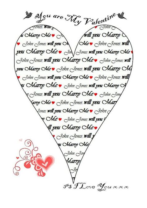 Personalised Valentine Unique Marry Me Leap Year Heart By Fliss01 £14