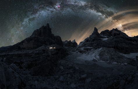 1676x1085 Dolomites Mountains Milky Way 1676x1085 Resolution Wallpaper