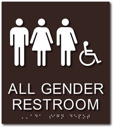 All Gender Restroom Sign With All Gender Symbols Optional Wheelchair