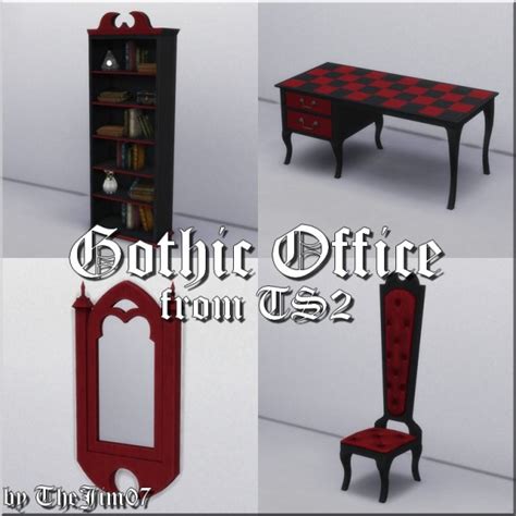Mod The Sims Gothic Office By Thejim07 • Sims 4 Downloads