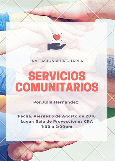 Invitación A Charla Servicios Comunitarios Impartida Por La Licda
