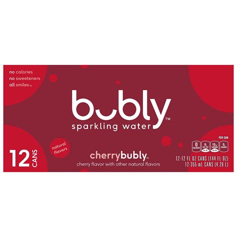 Bubly Sparkling Water Cherry 12 Fl Oz Cans 12 Pack Buy Online In