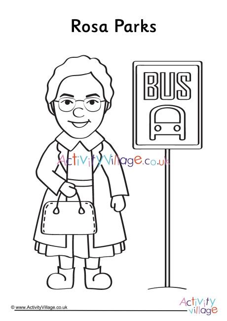 Entrelosmedanos Rosa Parks Coloring Pages