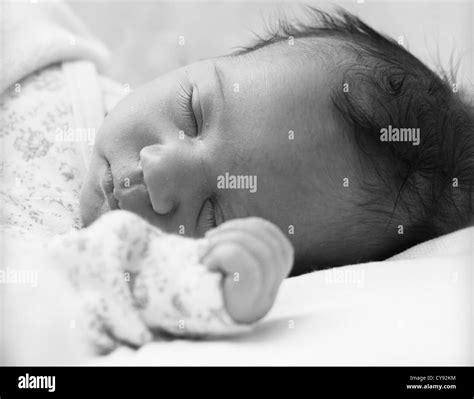 Adorable Newborn Baby Girl Portrait Sleeping Stock Photo Alamy