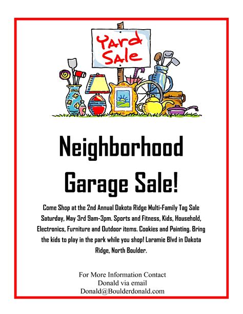 Dakota Ridge Community Garage Sale | May 3rd, 2014 | Community garage sale, Sale flyer, For sale 