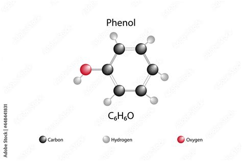 Vecteur Stock Molecular Formula Of Phenol Chemical Structure Of Phenol