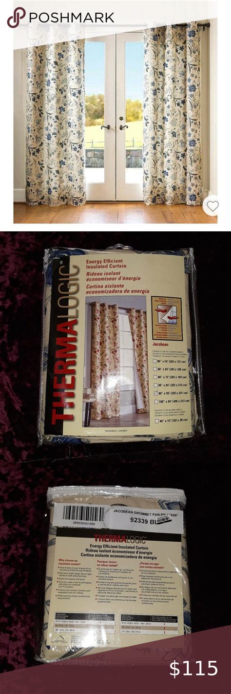Plow And Hearth Jacobean Thermalogic Grommet Top Curtain Pair Grommet