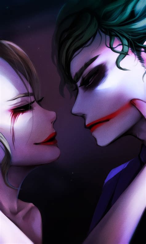 Download 480x800 Wallpaper Harley Quinn Joker Villain Love