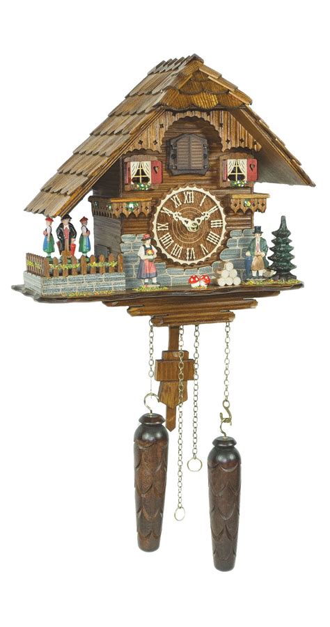 Quartz Cuckoo Clock Black Forest House With Music Turning Dancers