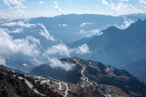 View From Mountains Sela Pass In Tawang Arunachal Pradesh India Stock