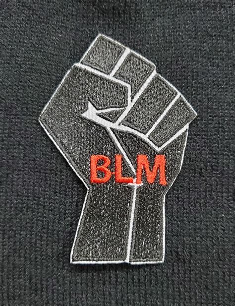 Black Power Fist Blm Embroidered Iron On Patch 225 X Etsy