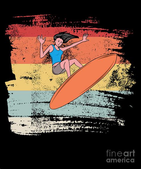 Funny Surfing Surfboard Surfbus Surfer Girl T Digital Art By Lukas