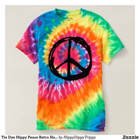 Tie Dye Hippy Peace Retro Hand Colorful Boho Tie Dye Crafts Tie Dye