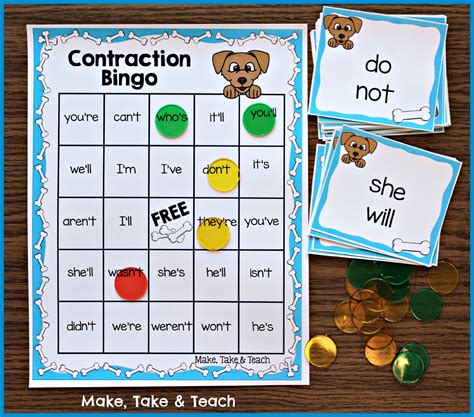 Fun Little Activity For Learning Contractions Make Take And Teach