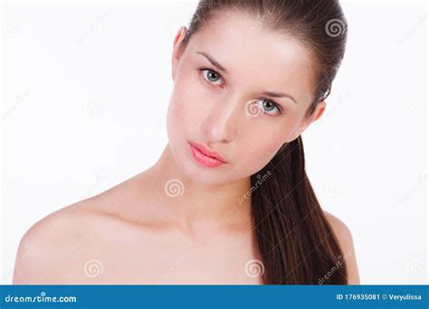 Young Beautiful Woman With Clear Skin Stock Image Image Of Female